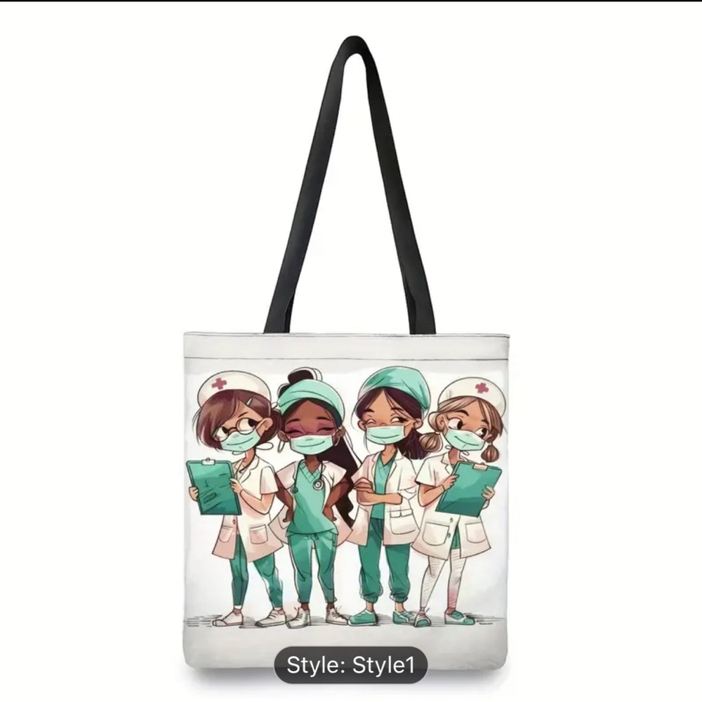 Nurse Cartoon Tote Bag